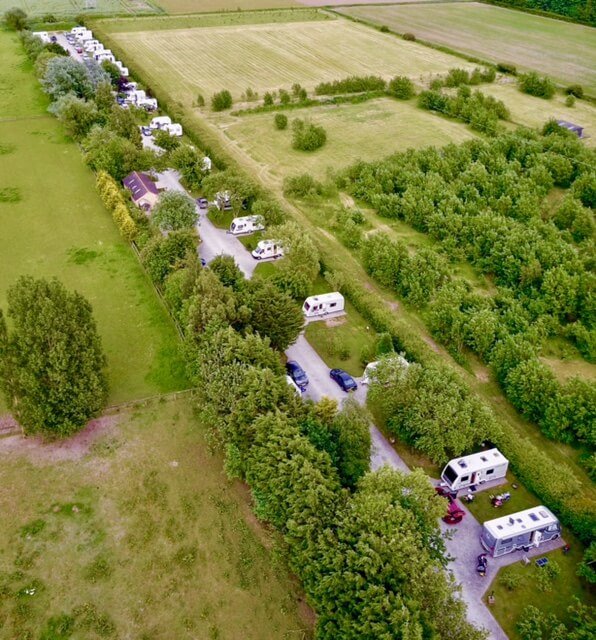 Aerial view of Long Acres Touring Park