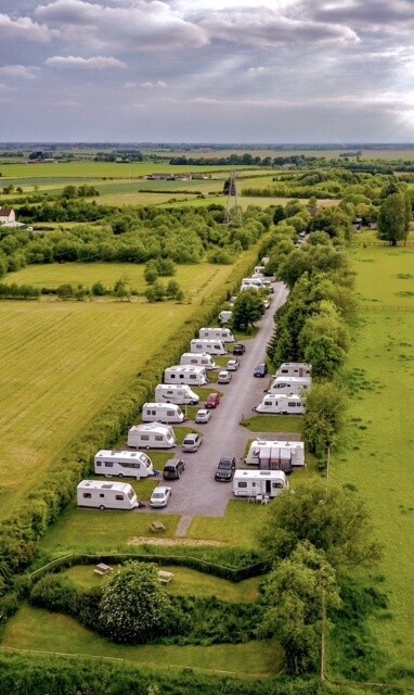 Aerial view of Long Acres Touring Park, Old Leake, Boston Lincs.