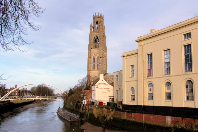 Boston Stump on the banks of the River Witham